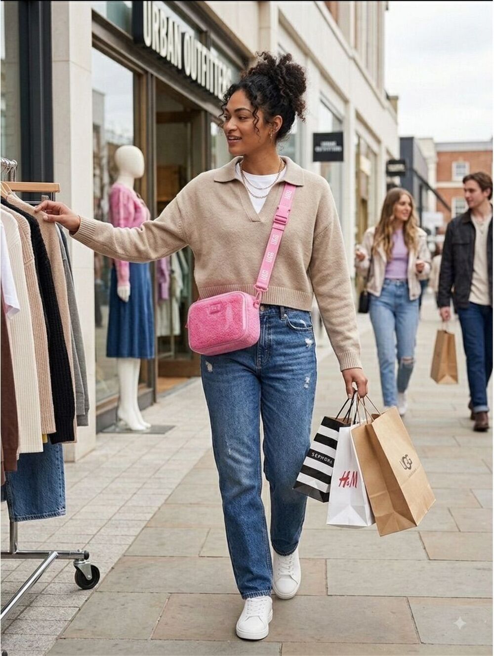 UGG Janey clear bag with hot pink plush & buckle strap 90s inspired Y2k
